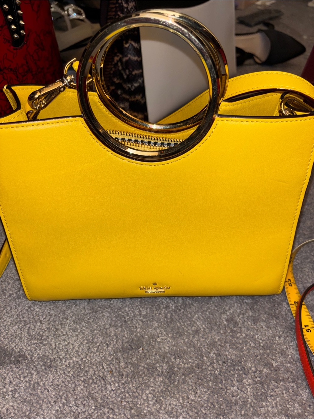kate spade bright yellow ring-handle tote